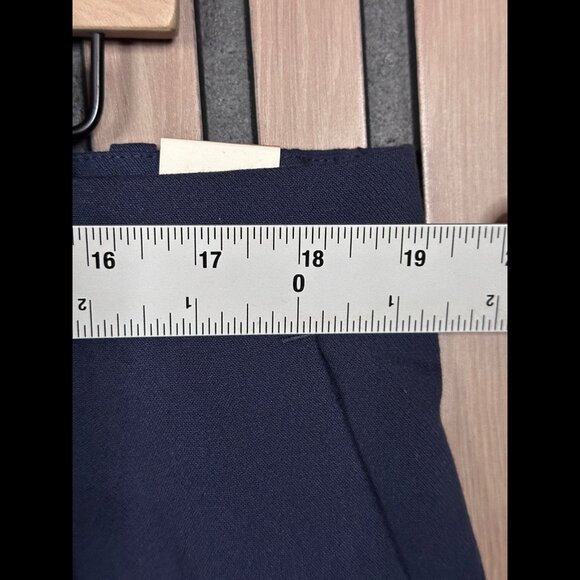 New Abercrombie & Fitch Pleated Trousers 34 / 18L Womens Blue Twill Stretch Pant - Picture 3 of 11